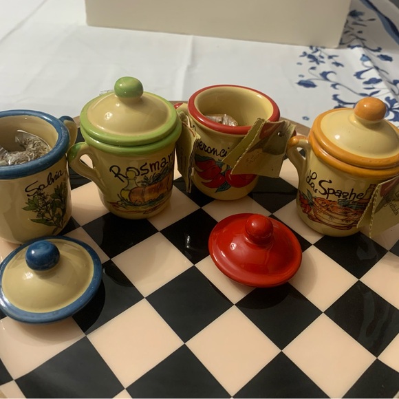 Colorful Herb-Themed Ceramic Jars Set - Picture 4 of 4